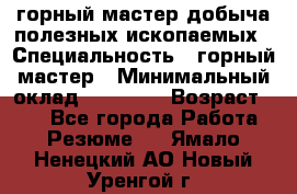 горный мастер добыча полезных ископаемых › Специальность ­ горный мастер › Минимальный оклад ­ 70 000 › Возраст ­ 33 - Все города Работа » Резюме   . Ямало-Ненецкий АО,Новый Уренгой г.